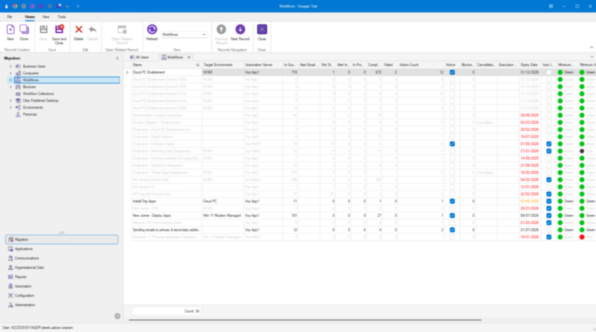 Voyager Business Users view